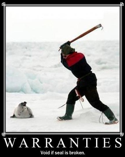 warranties void if seal is broken